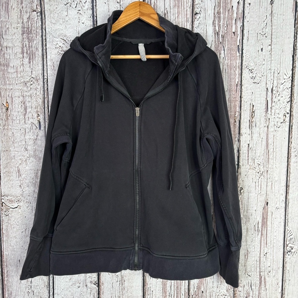 ATHLETA Women’s Plus Size 2X Black Triumph Hoodie Jacket Cotton Blend Full Zip
